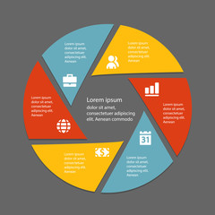 Circular infographic template for cycling diagram, graph, presen