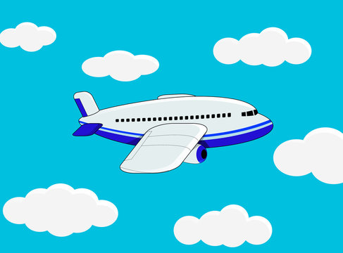 plane on a blue sky background