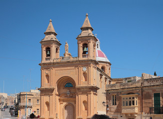 Fototapeta na wymiar Parish church of Our Lady. Marsashlokk, Malta