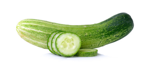 fresh cucumbers isolated on white background