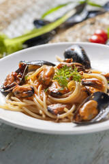 mussel spaghetti