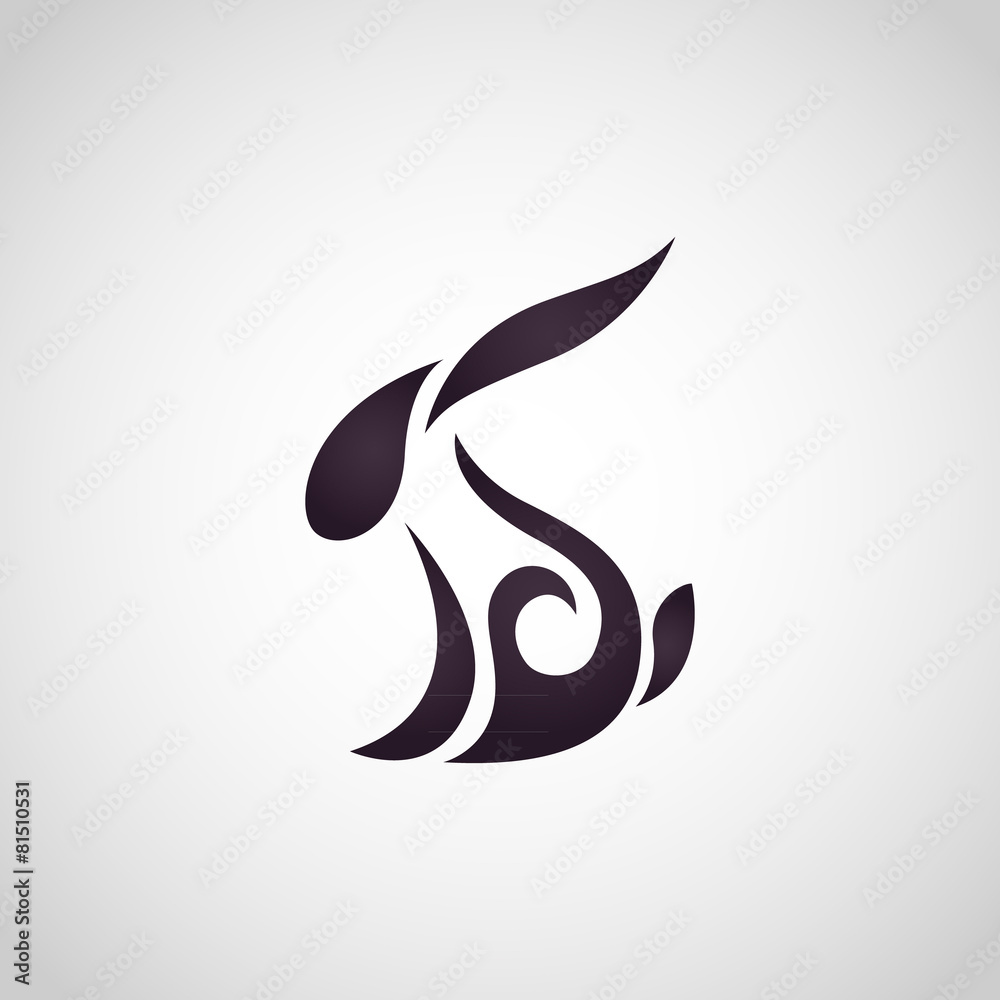 Poster rabbit logo vector