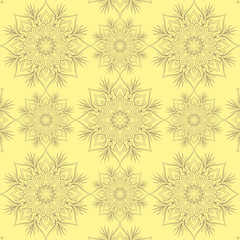 Vintage pattern with linear ornament. Vector