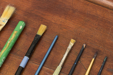 Old Used Paint Brushes
