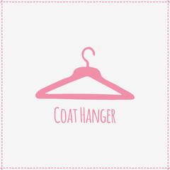 Vector illustration. Hand-drawn coat hanger