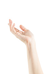 Empty female woman hand holding