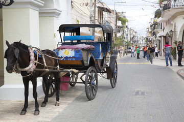 Street in historic quarters in Santo Domingo Dominican Republic