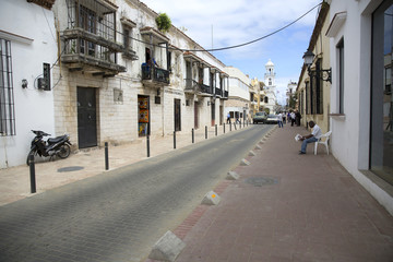 Street in historic quarters in Santo Domingo Dominican Republic