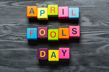 April. April Fool's Day card isolated on white background