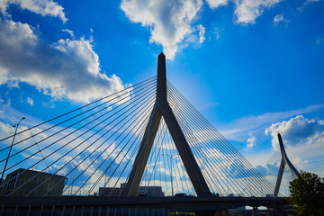 Fototapeta na wymiar Boston Zakim bridge in Bunker Hill Massachusetts