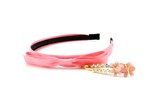 Set of pink hair accessories