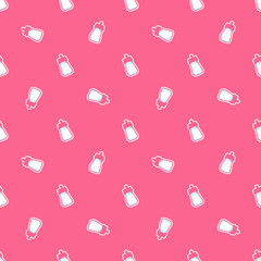 Baby milk bottle vector seamless pattern
