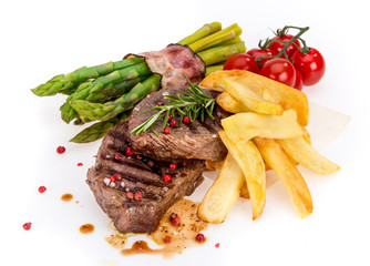 Beef steak on white background