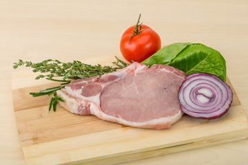 Raw pork steak