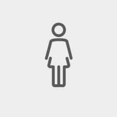 Woman standing thin line icon