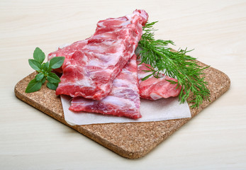 Raw pork ribs
