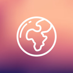 Globe thin line icon