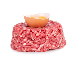 fresh beef tartar with egg