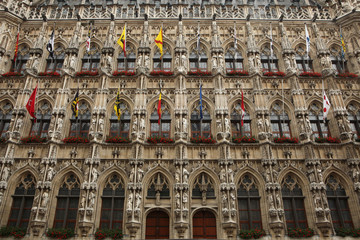 Gothic Town Hall in Leuven, Belgium.