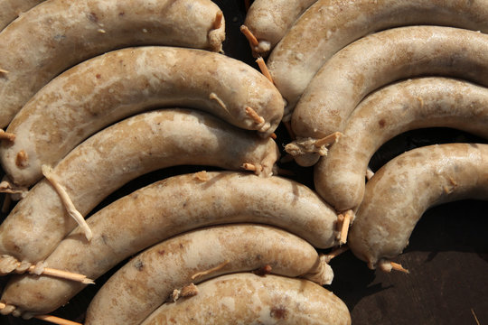 Traditional Czech liver sausages called jitrnice