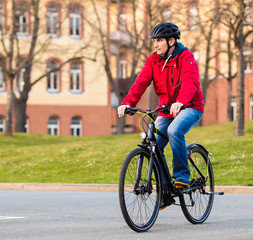 Fototapeta premium man with bicycle, sport,
