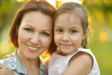 Fototapeta na wymiar girl with her mother