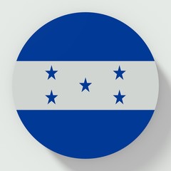 Button Honduras flag isolated on white background