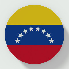 Fototapeta premium button Venezuela flag isolated on white background