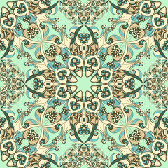 Vintage pattern with ethnic ornament. Vector
