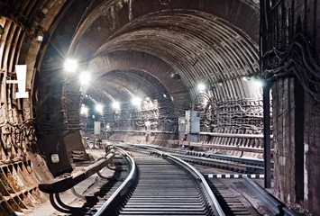 Fotobehang Kiev, Subway tunnel © Oleg Totskyi