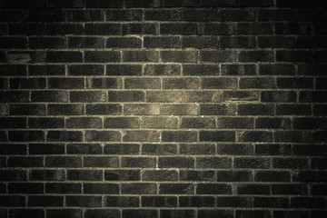 Dark gray brick wall as texture or background. .