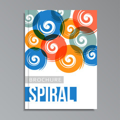 Modern geometrical cover template with spirals, vector