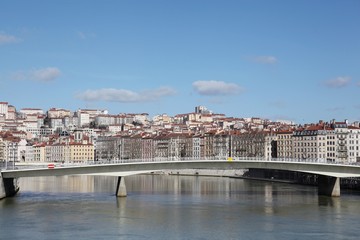 Obraz premium View of Lyon with Saone river, France