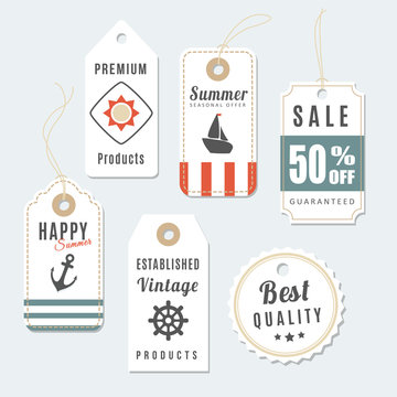 Retro set of summer vintage sale,quality labels, vector tags