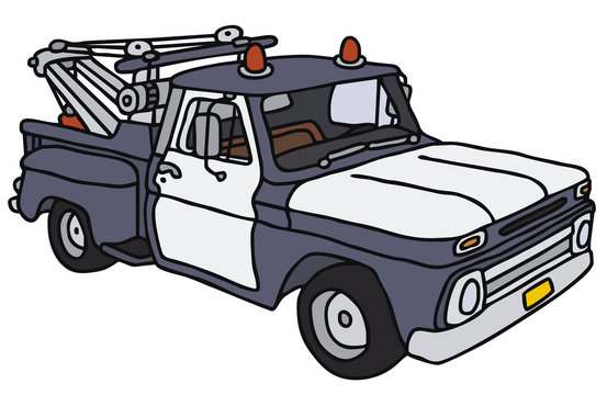 Hand drawing of a,breakdown service car