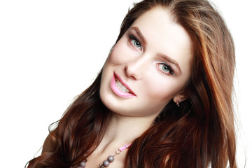 Naklejka premium happy smiling woman
