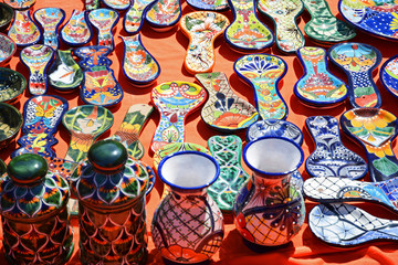 Pottery for sale at Mexican market
