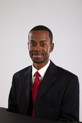 Black businessman smiling