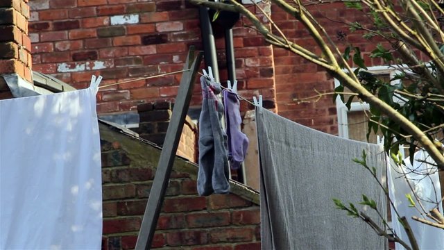 Socks Close Up - Washing Line Sheets Clothes & Towels Hanging