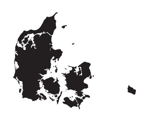 black map of Denmark - obrazy, fototapety, plakaty