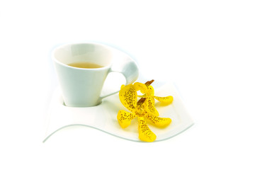 Tea time, yellow orchid