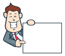 Office worker pointing copy space