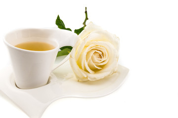 Obraz na płótnie Canvas Tea time,white rose theme