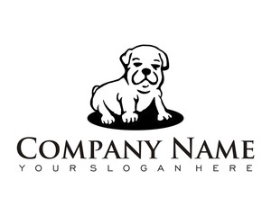 dog puppy pet character logo image vector