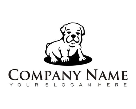 dog puppy pet character logo image vector