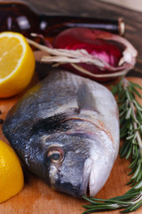 Fresh dorado on a cutting board