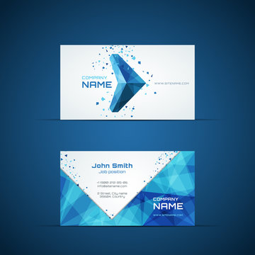 Blue arrow business card template