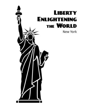Statue of Liberty vector black isolated silhouette