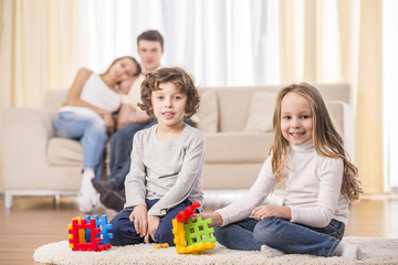 Naklejka premium Happy family