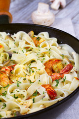 Creamy Shrimp and Mushroom Pasta